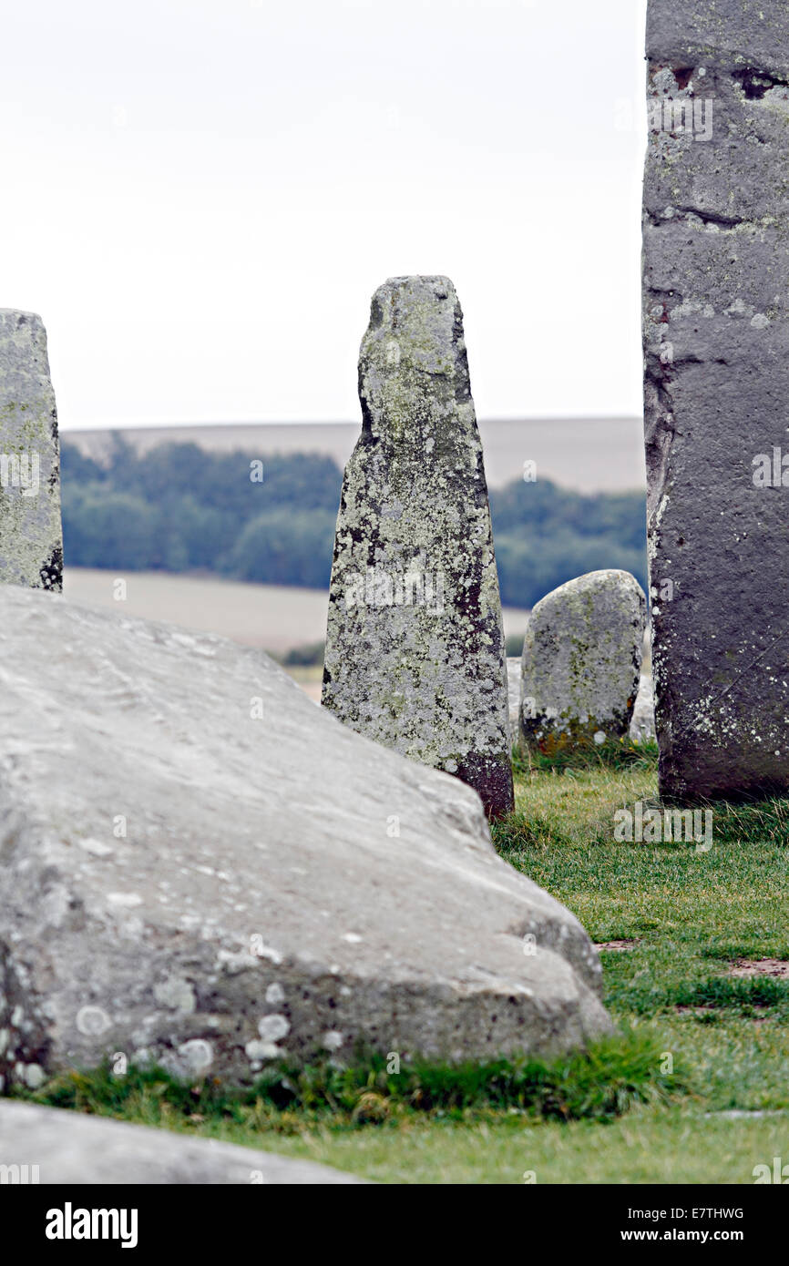 Stonehenge - Linteau sur cercle intérieur Pierres Banque D'Images