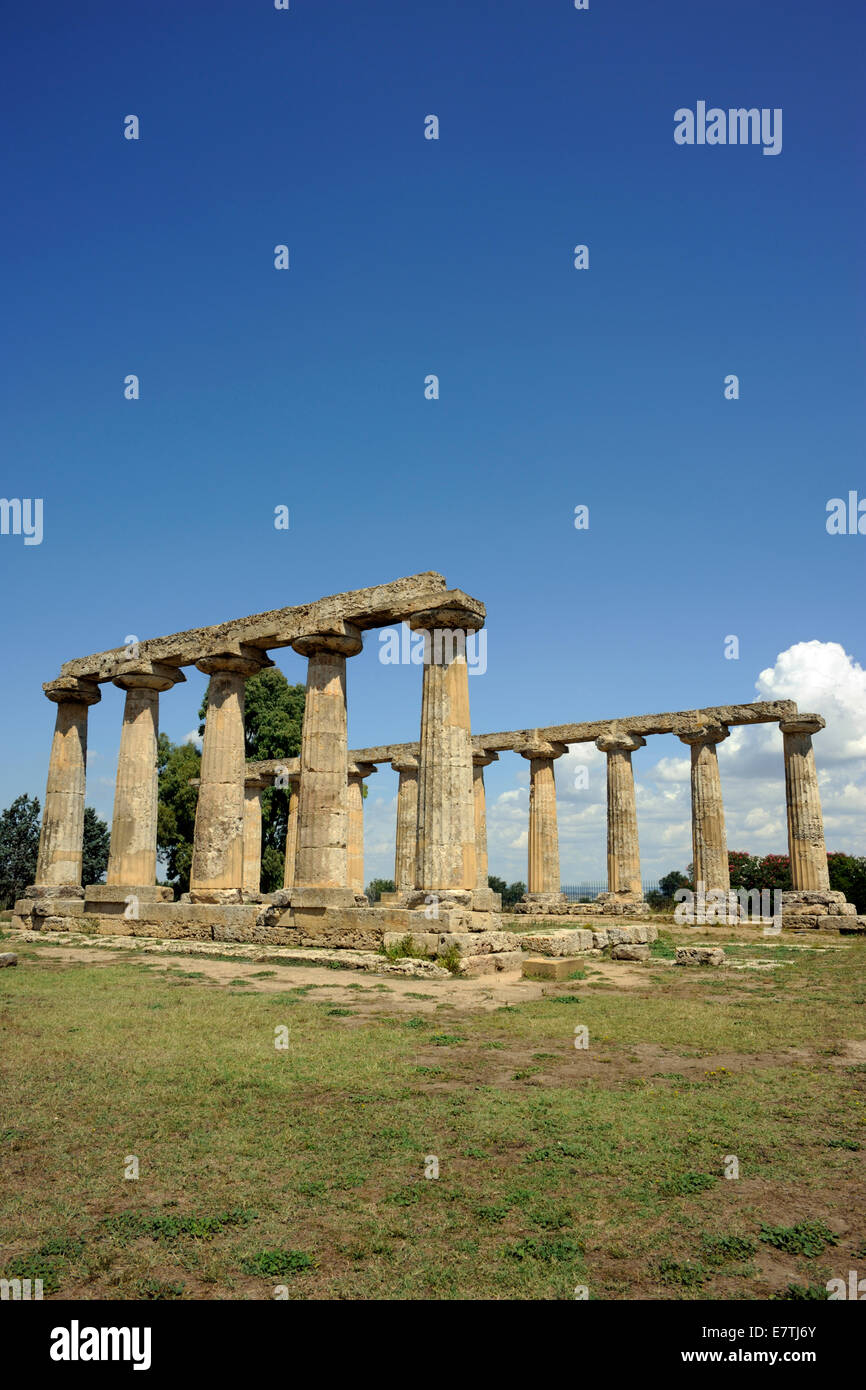 Italie, Basilicate, Metaponto, Tavole Palatin, temple grec d'Héra Banque D'Images