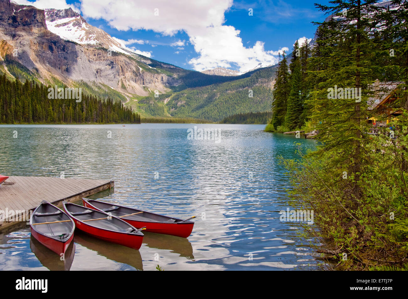 Emerald Lake, le parc national Yoho, Colombie-Britannique, Canada Banque D'Images