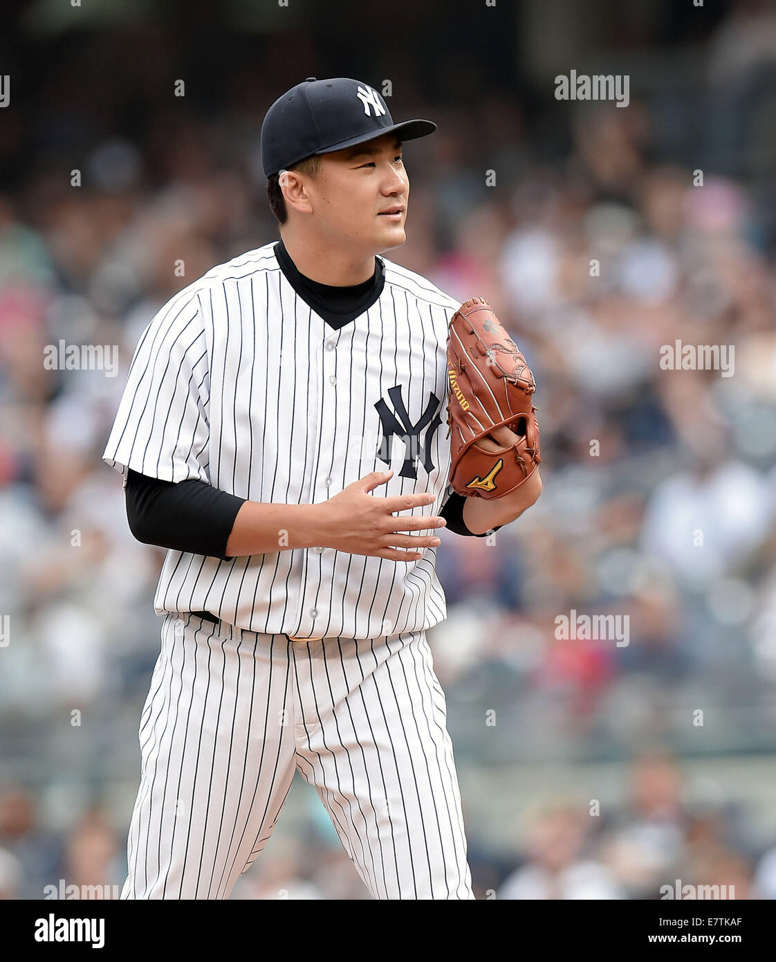 Masahiro Tanaka (Yankee), le 21 septembre 2014 - MLB : Masahiro Tanaka des Yankees de New York en ligue majeure de baseball pendant les match contre les Blue Jays de Toronto au Yankee Stadium dans le Bronx, New York, United States. (Photo de bla) Banque D'Images