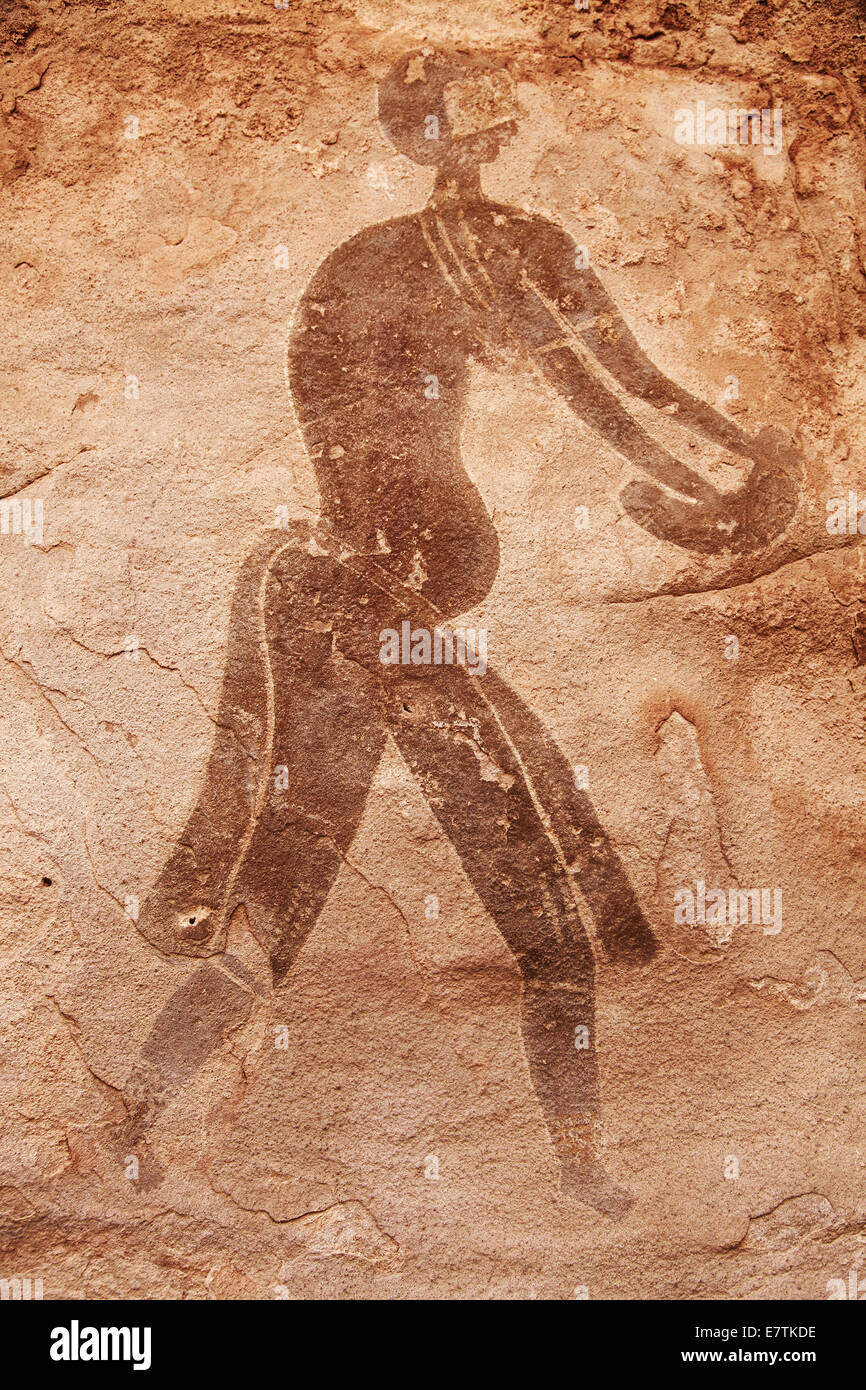 Célèbres peintures rupestres préhistoriques de Tassili N'Ajjer, Algérie Banque D'Images