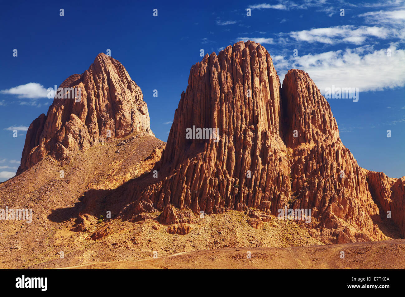 Les roches dans désert du Sahara, du Hoggar, Algérie Banque D'Images