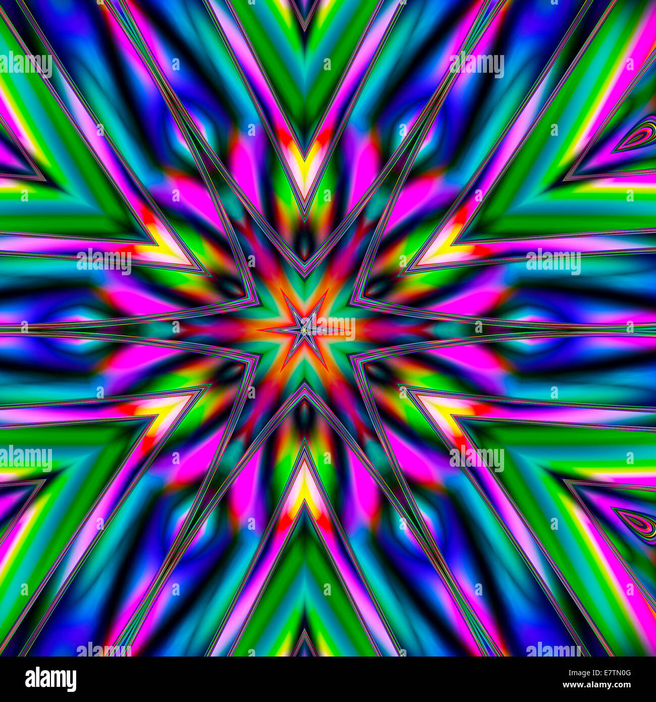 Psychedelic abstract pattern, l'oeuvre de l'ordinateur. Banque D'Images