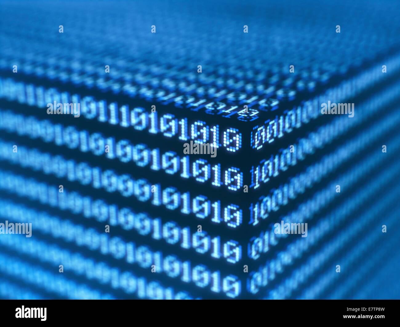 Code binaire, l'oeuvre de l'ordinateur. Banque D'Images