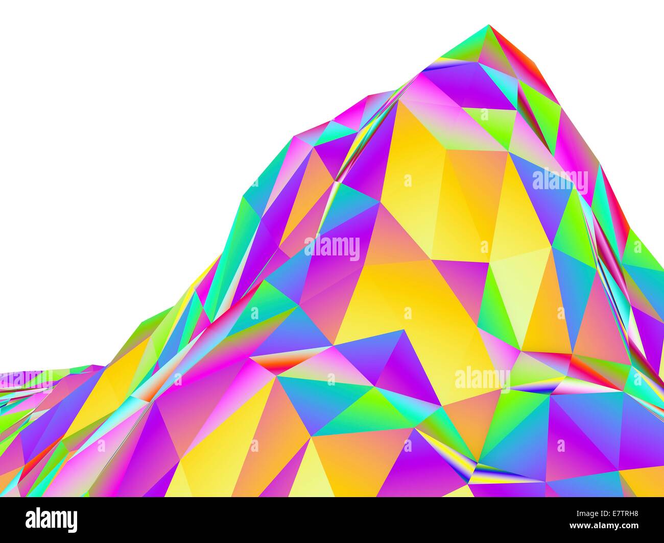Paysage abstrait de polygones, d'art de l'ordinateur. Banque D'Images