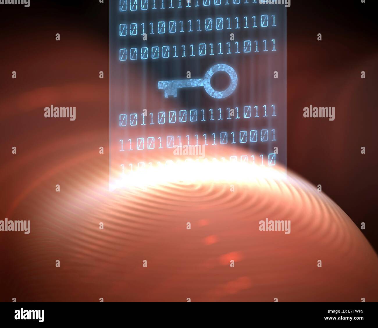 Fingerprint scanner, de l'artwork. Banque D'Images