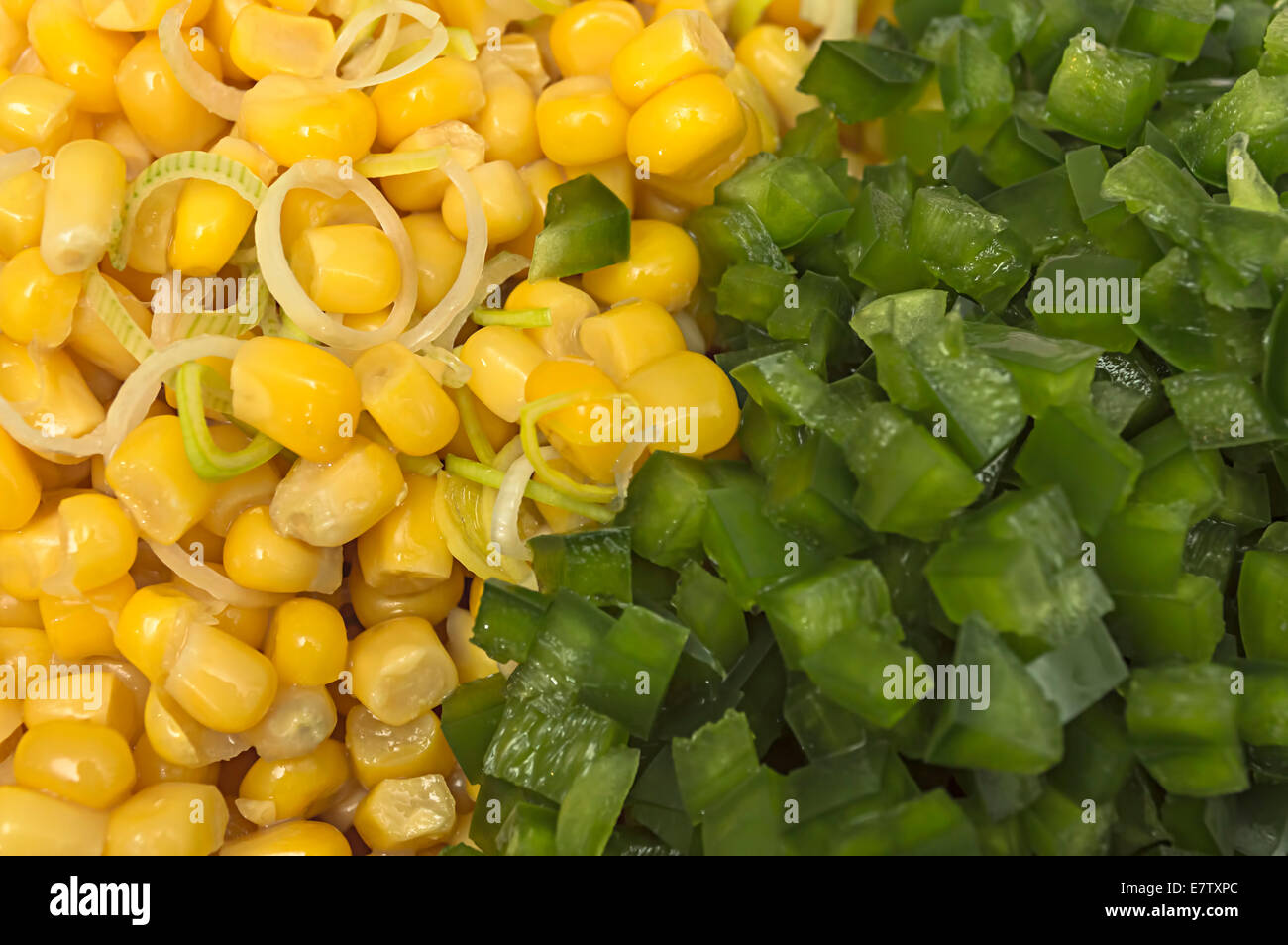 Close up de maïs biologique et le poivre. Soft focus. Banque D'Images