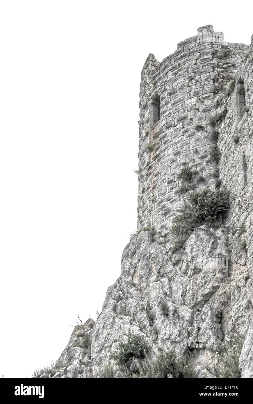 Le Château de Puilaurens tower Banque D'Images