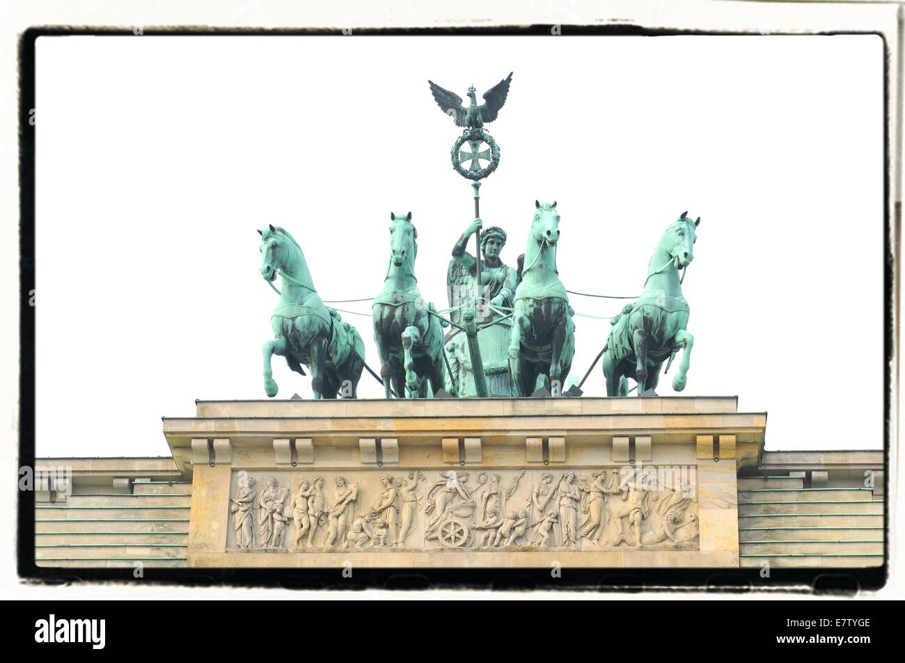 Détail architectural de la porte de Brandebourg à Berlin, Allemagne Banque D'Images