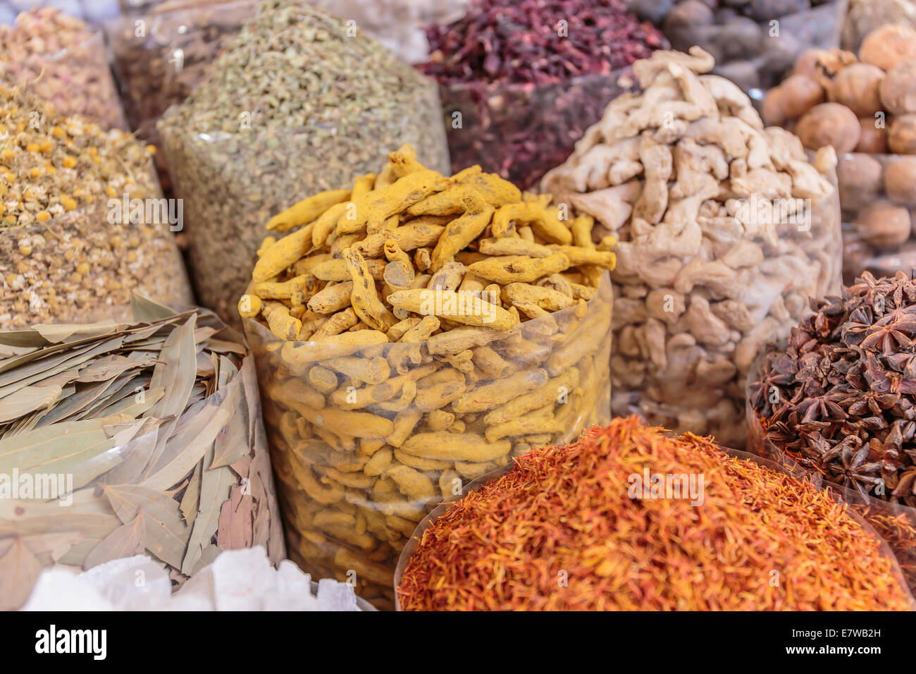 Épices sur le marché arabe, souk Banque D'Images