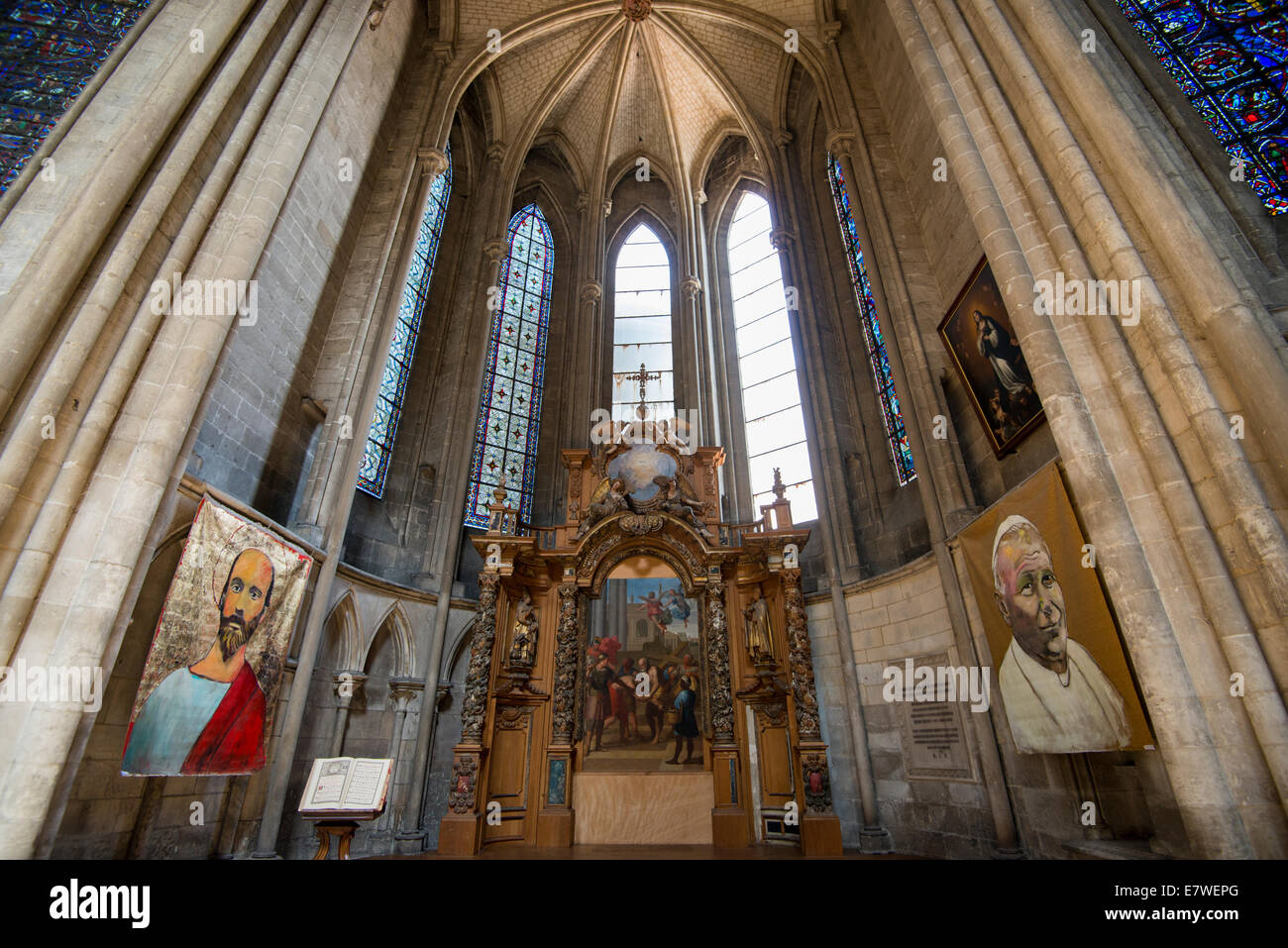 Intérieur de la Cathédrale de Rouen, Normandie France UE Banque D'Images