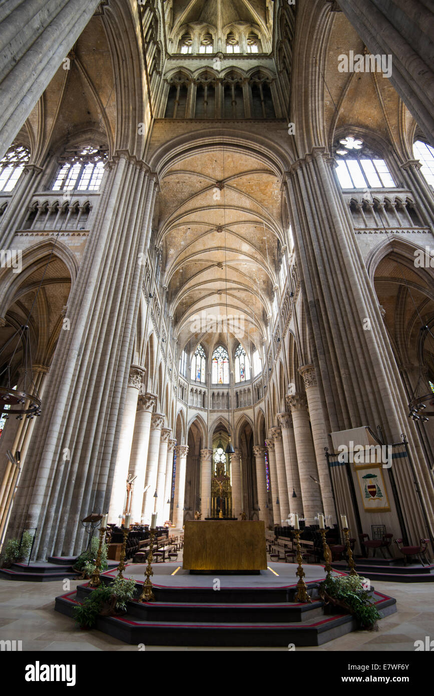 Intérieur de la Cathédrale de Rouen, Normandie France UE Banque D'Images