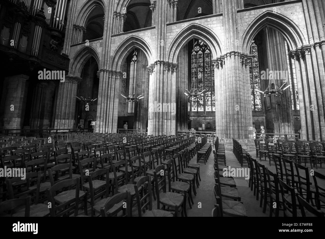 Intérieur de la Cathédrale de Rouen, Normandie France UE Banque D'Images