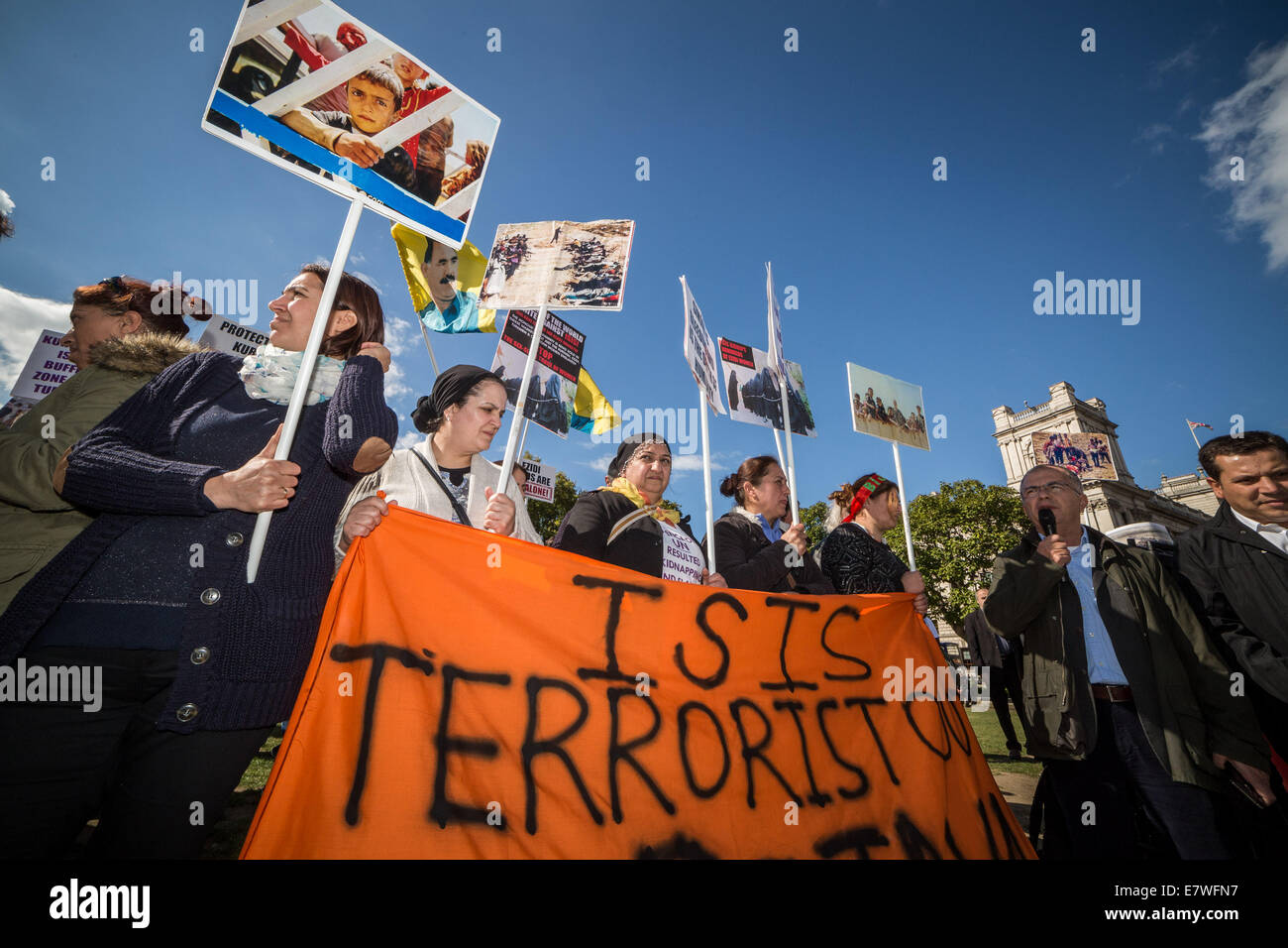 Londres, Royaume-Uni. Septembre 24, 2014. Kurdes protester contre les attaques de l'ISIS 2014 Crédit : Guy Josse/Alamy Live News Banque D'Images