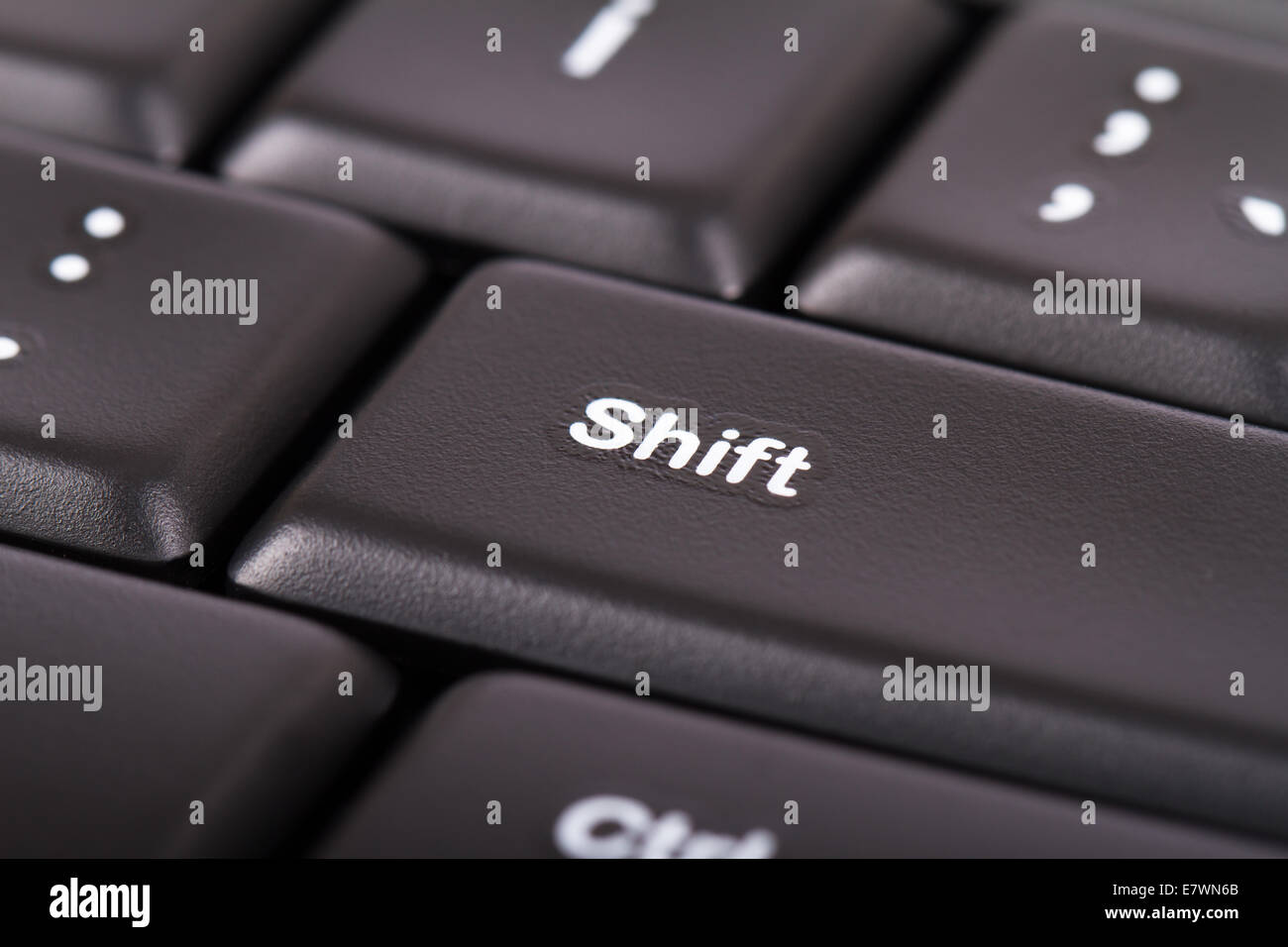 Vue rapprochée de la touche shift sur noir clavier de l'ordinateur Photo  Stock - Alamy