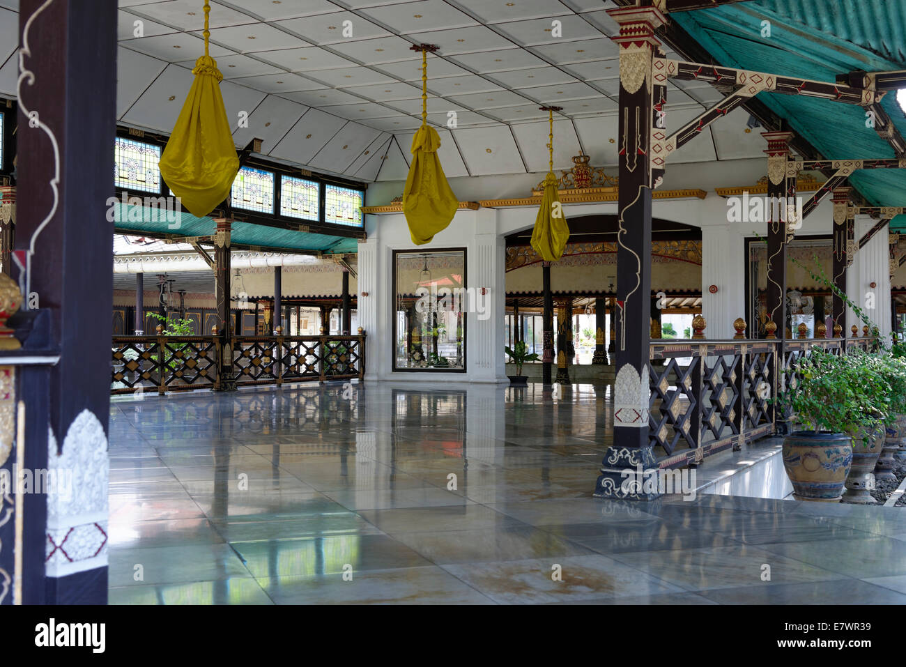Salle des fêtes, Port de Bangsal manis, palais royal, kraton, Surakarta, java, Indonésie Banque D'Images