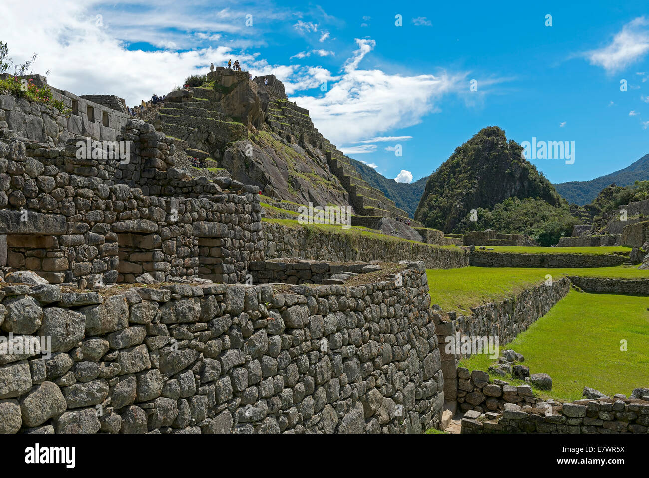 Ruines de Machu Picchu, Site du patrimoine mondial de l'UNESCO, Pérou Banque D'Images