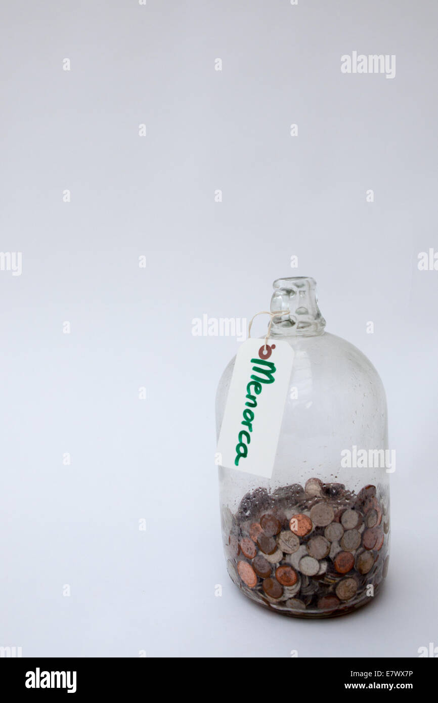 L'épargne pour voyage de vacances Minorque Banque D'Images