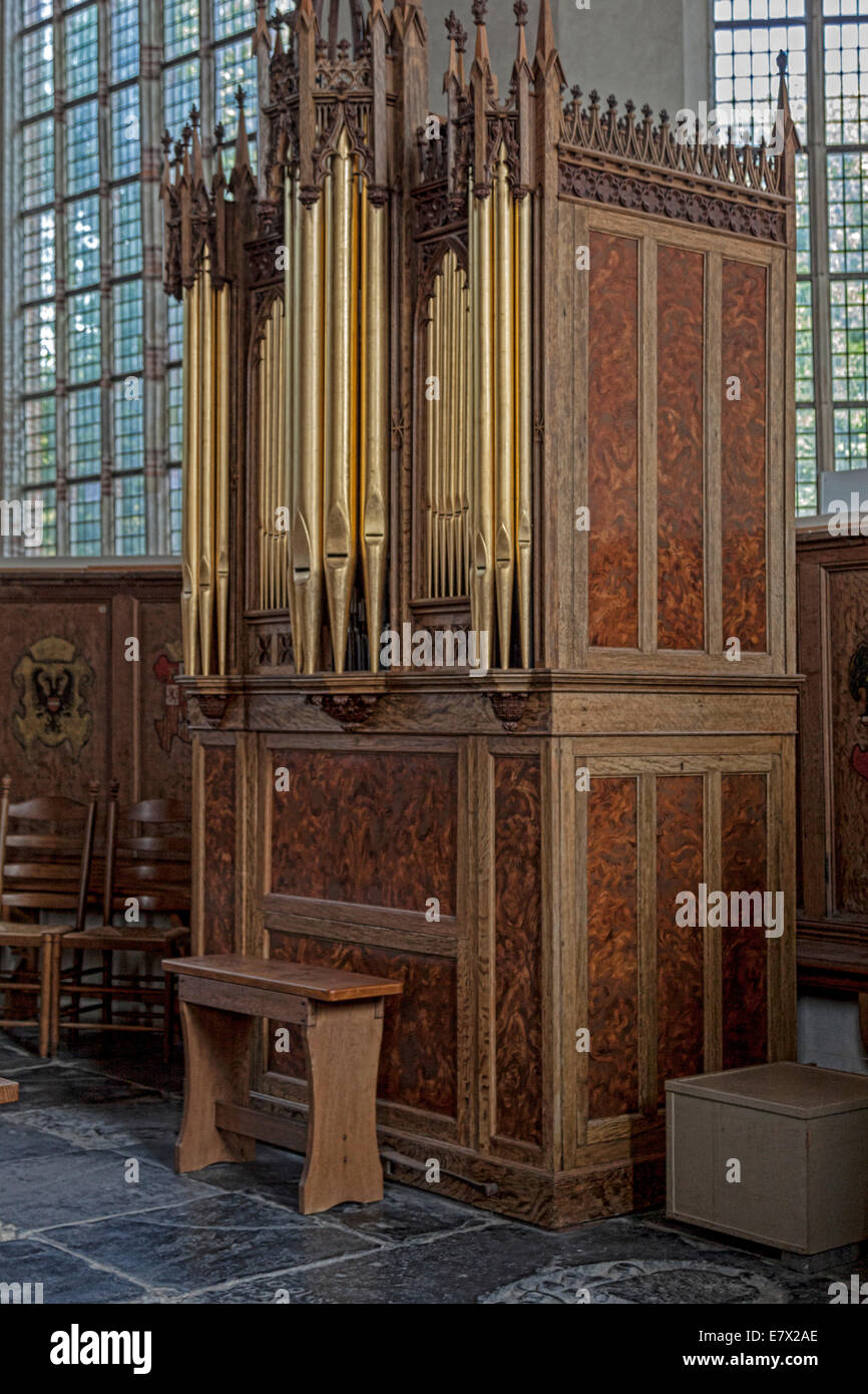 Scottish Choir orgue, construit par James Bruce, dans l'église Saint-Nicolas, Monnickendam, Hollande du Nord, aux Pays-Bas. Banque D'Images