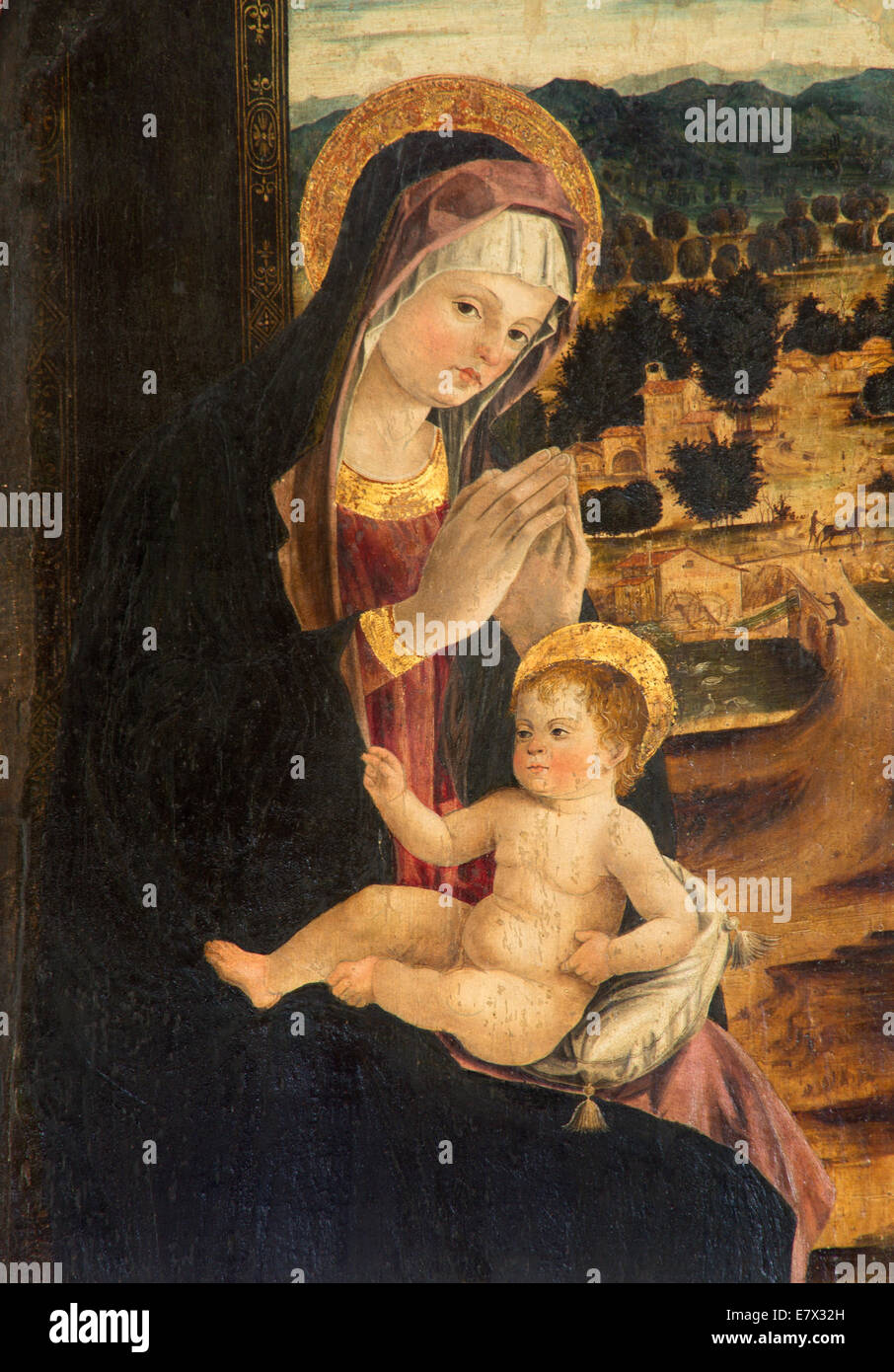 Padoue, Italie - 10 septembre 2014 : la peinture Madonna avec l'enfant (comme le le panneau central du triptyque) de Bellini school Banque D'Images