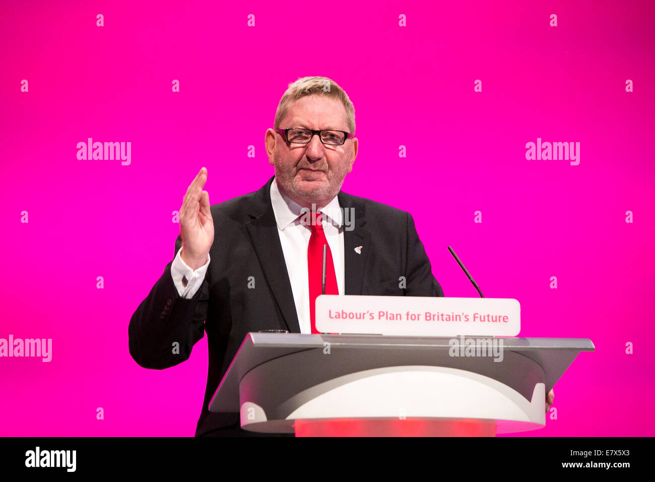 Conférence du Parti Travailliste Jour 3 , lundi Len McCluskey, secrétaire général du syndicat Unite Banque D'Images Conférence du Parti Travailliste Jour 3 , lundi Len McCluskey, secrétaire général du syndicat Unite Banque D'Images