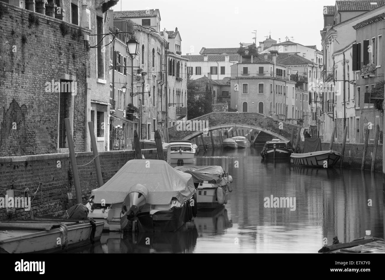 Venise - Fondamenta de la Pescaria et canal de matin Banque D'Images
