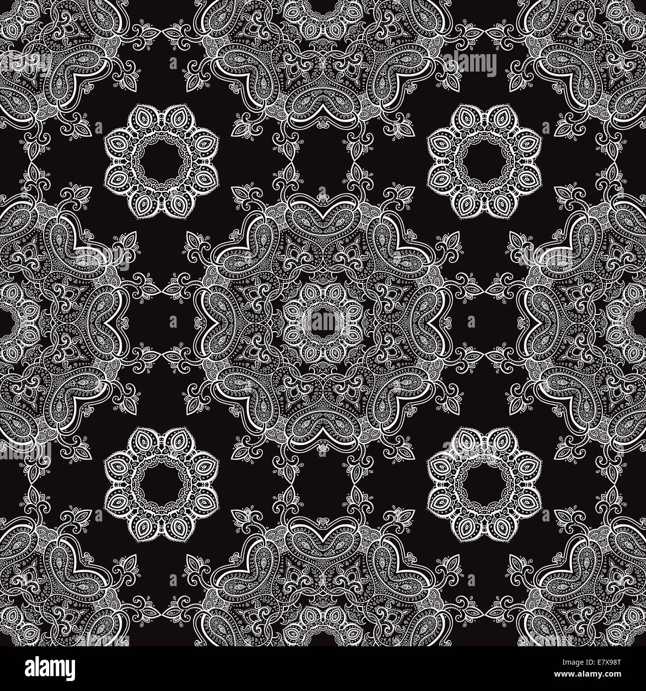 La dentelle. Hand drawn seamless pattern. Banque D'Images