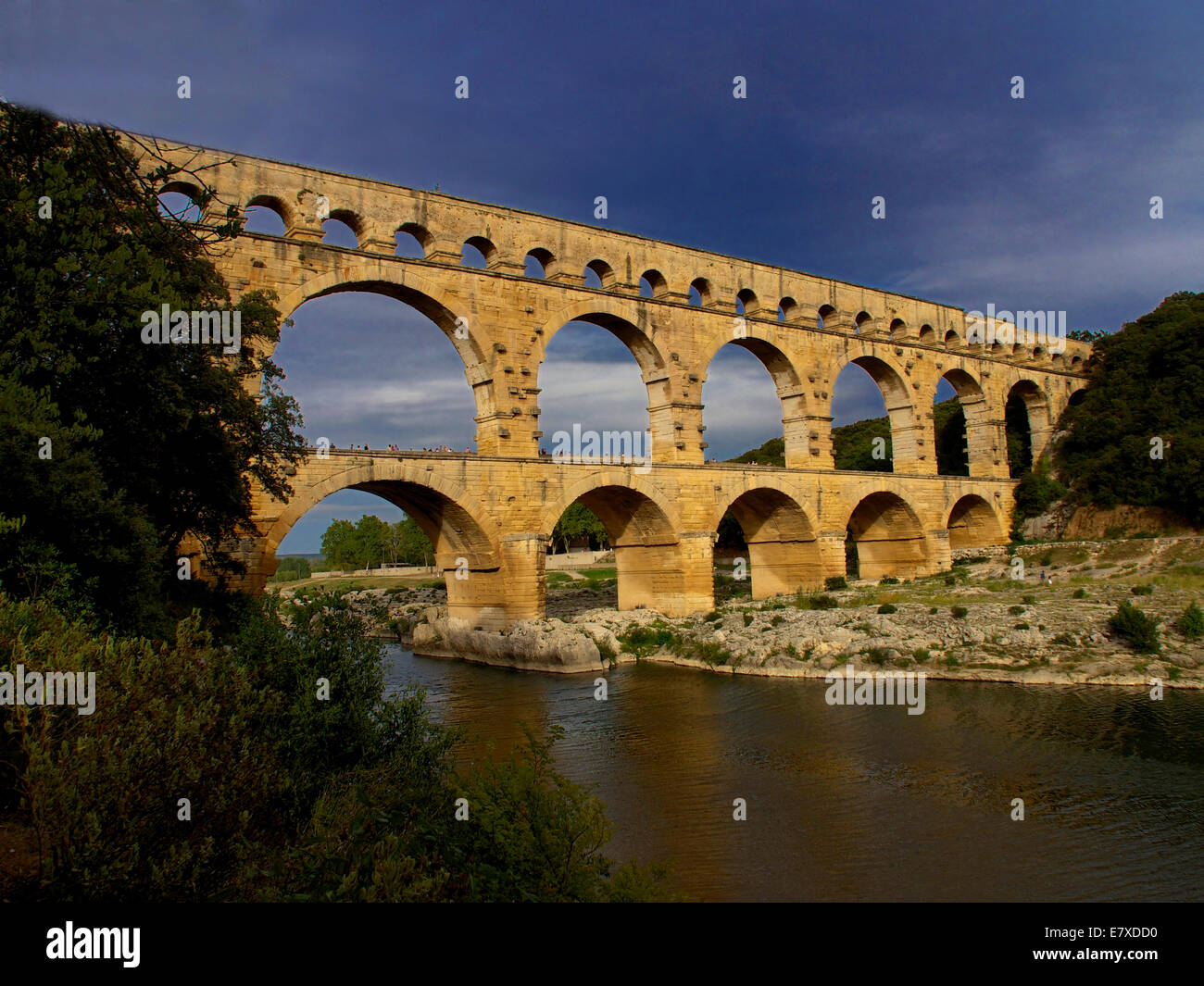 Pont du Gard, aqueduc romain, Gard, Occitanie, France, Europe Banque D'Images