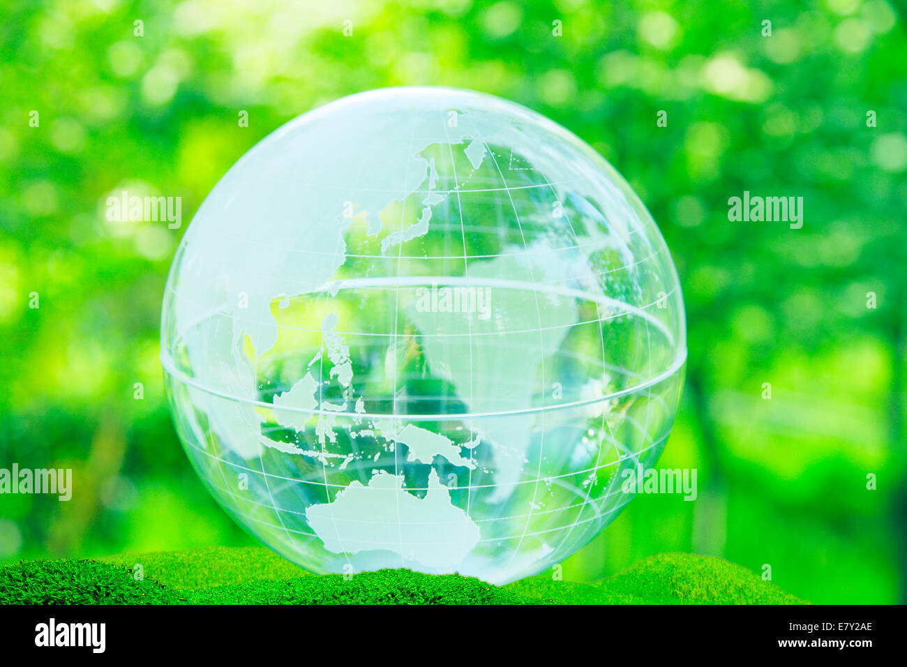 Globe de verre dans un parc Banque D'Images