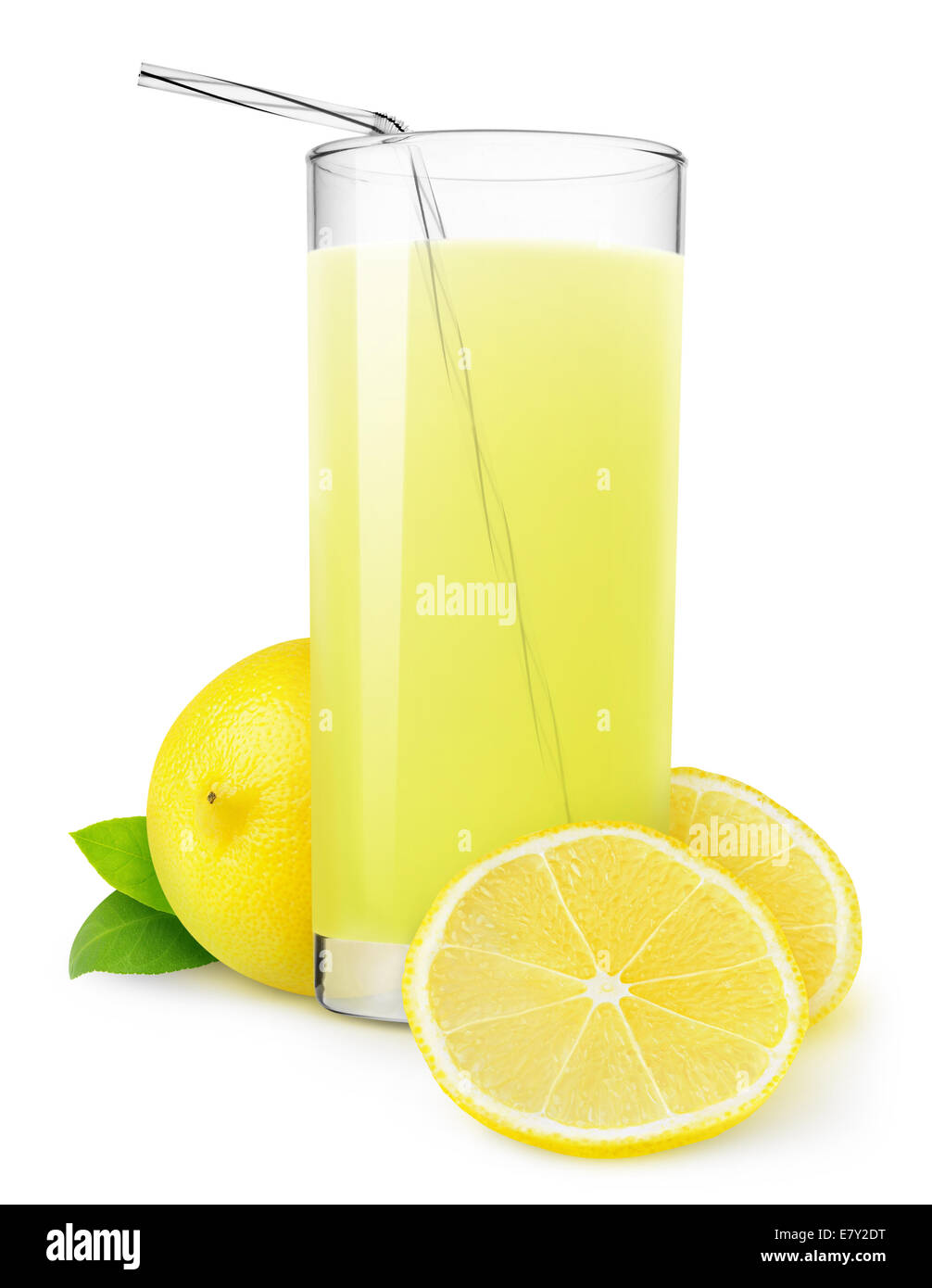 Verre de limonade isolated on white Banque D'Images