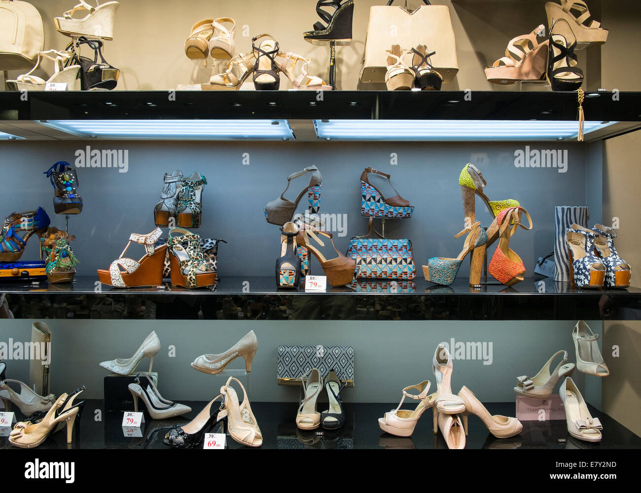 Présentation d'affichage de vitrine womens shoes shoe Banque D'Images