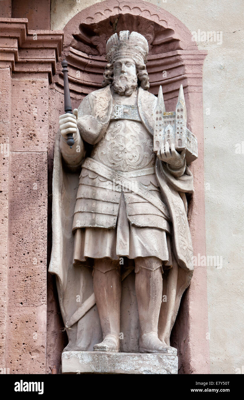Louis le Pieux, 778-840, également appelé le juste, et l'abbaye de Corvey Debonaire, Château de Hoexter, Weserbergland, Allemagne Banque D'Images