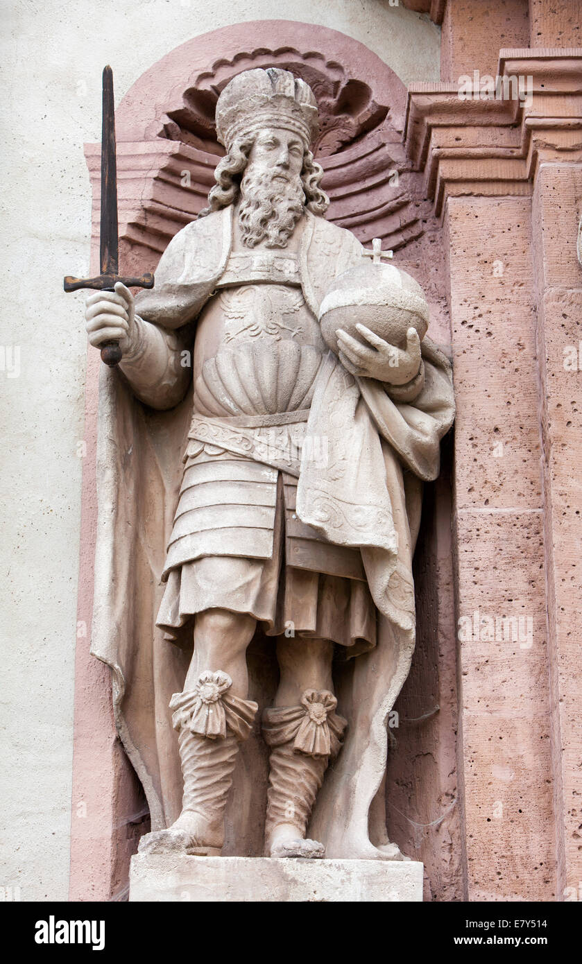 Charles I ou Charlemagne, 742-748, également connu sous le nom de Charles le Grand, ou Carolus Magnus Karolus, Roi des Francs, Empereur des th Banque D'Images