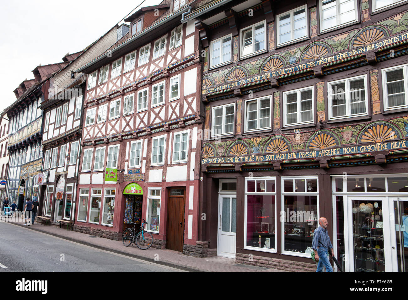 Maison à pans de bois, de style Renaissance de la Weser, Hoexter, Weser Uplands, Rhénanie du Nord-Westphalie, Allemagne, Europe, Banque D'Images