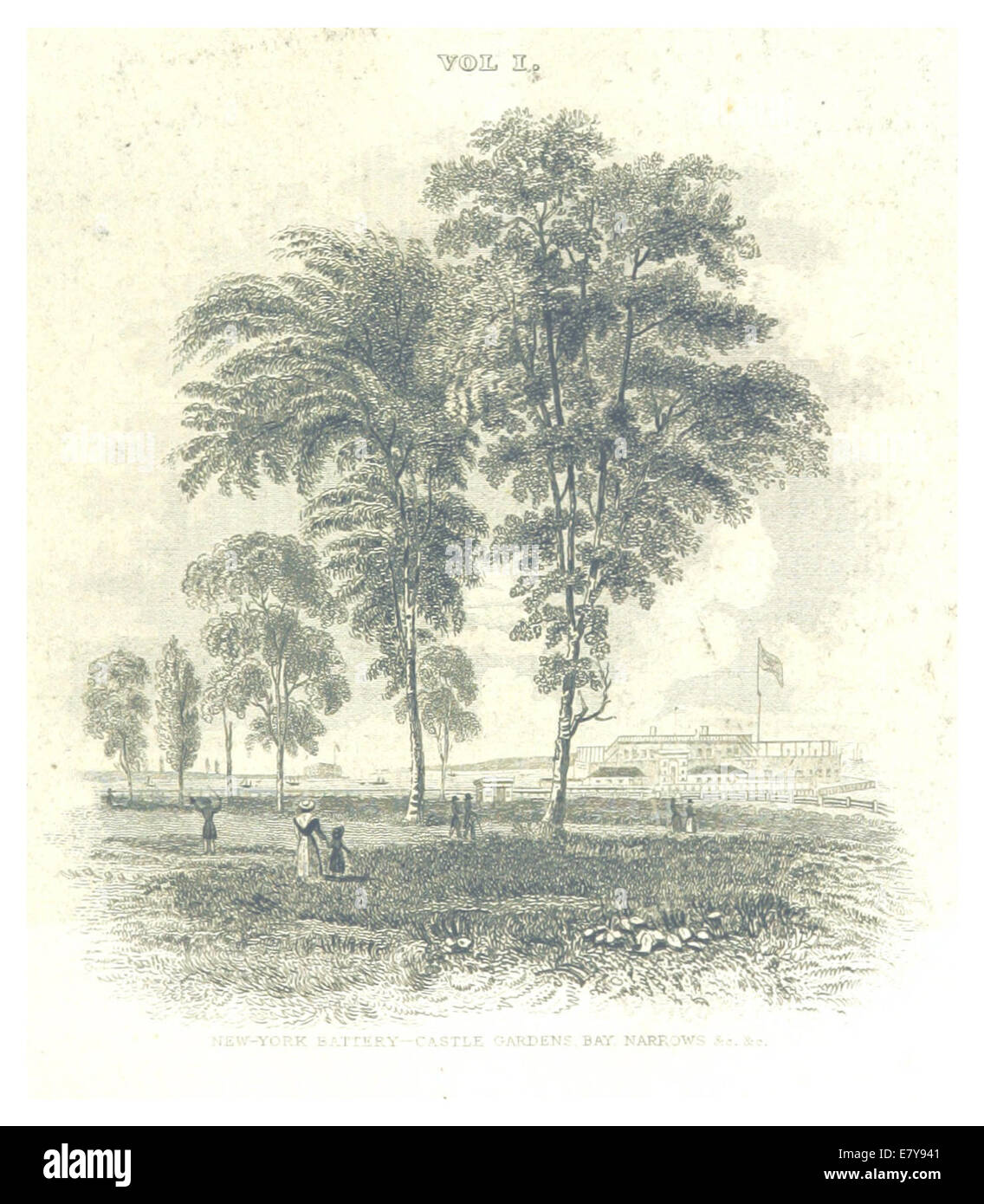 HINTON(1834) 1,011 New York Battery Park, jardin du château Banque D'Images