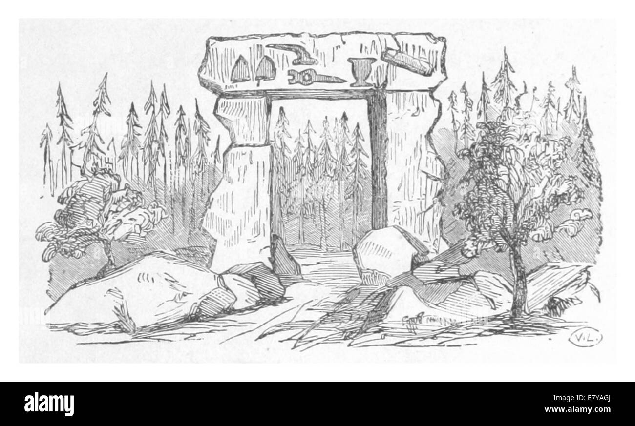 Une représentation de 1861 d'une ancienne porte le long de la voie romaine à Lamas, historiquement connue sous le nom de Neapolis en Isauria, aujourd'hui Turquie. Le site reflète l'influence architecturale romaine dans la région. Banque D'Images