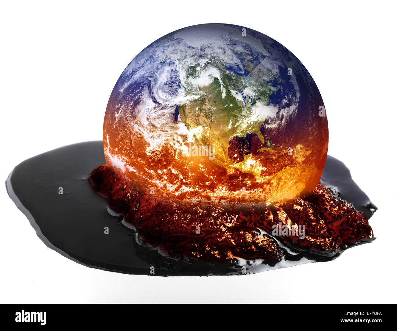 Fusion de la terre. Banque D'Images
