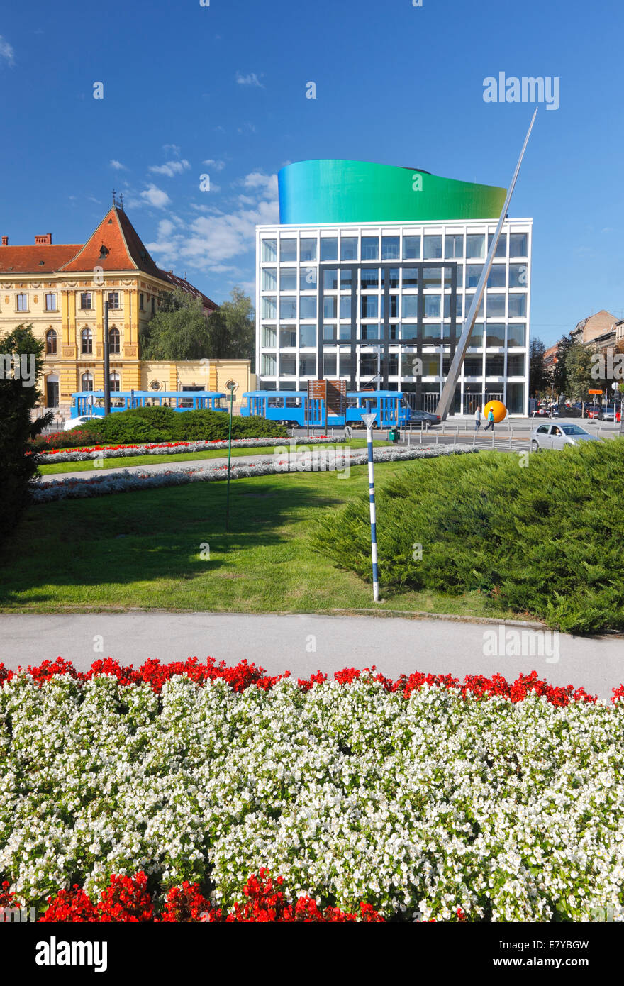 Nouveau bâtiment de Zagreb - Académie de Musique Banque D'Images