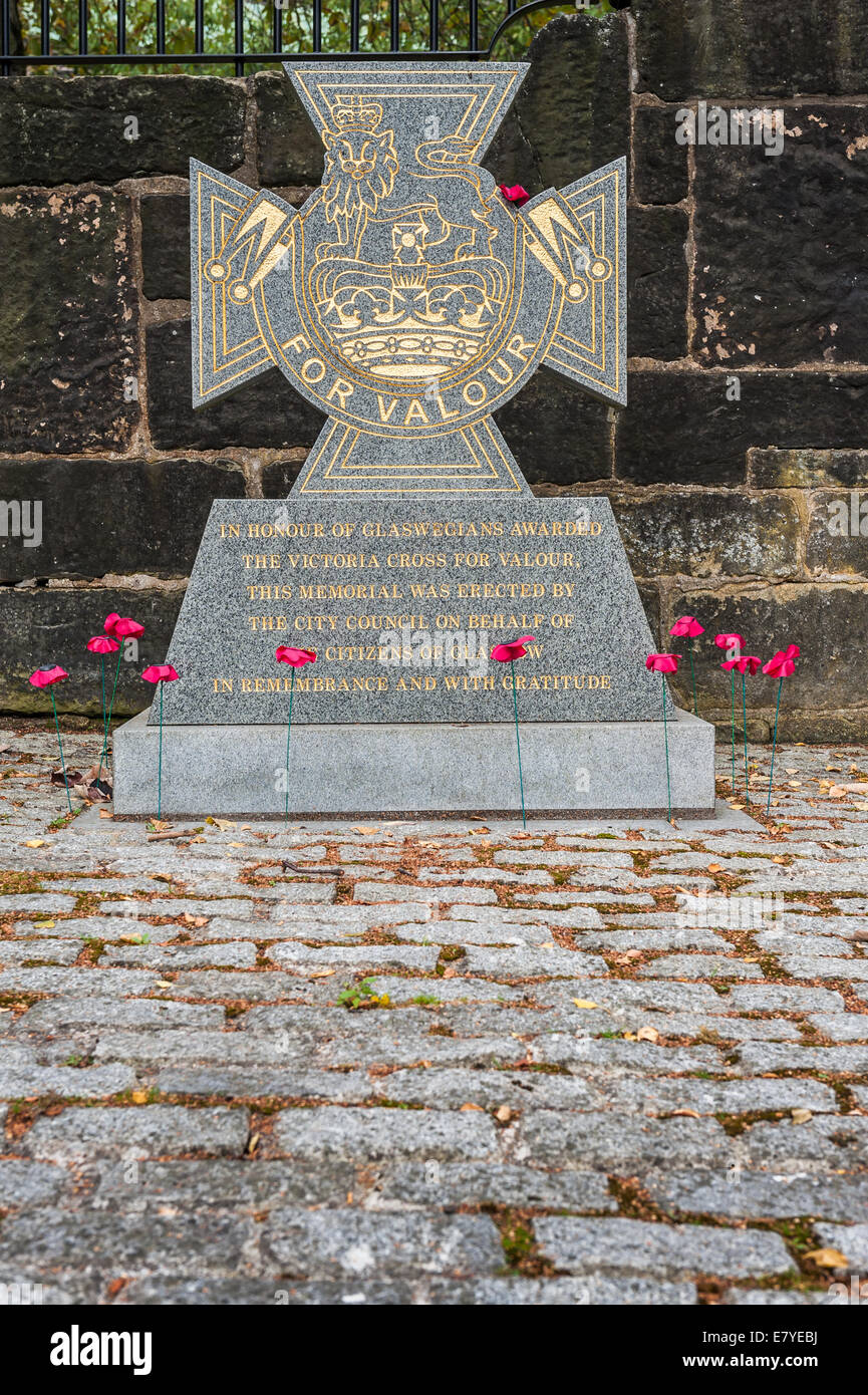 Cette pierre a été érigée au nom de la population de Glasgow pour commémorer Glaswegians qui ont reçu la Croix de Victoria pour val Banque D'Images