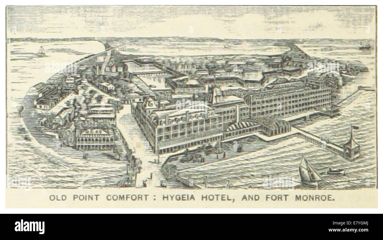 US-VA(1891) p860 OLD POINT COMFORT, HYGEIA HÔTEL ET FORT MONROE Banque D'Images