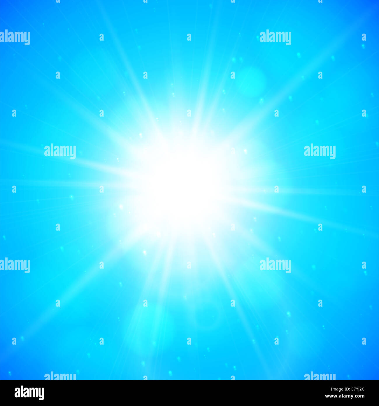 Arrière-plan de l'été, soleil de l'été avec des reflets Banque D'Images