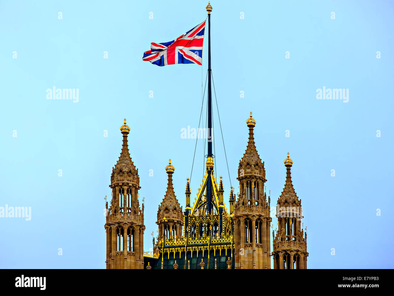 Vue de Victoria Tower, Palais de Westminster, du Parlement Street Londres Banque D'Images