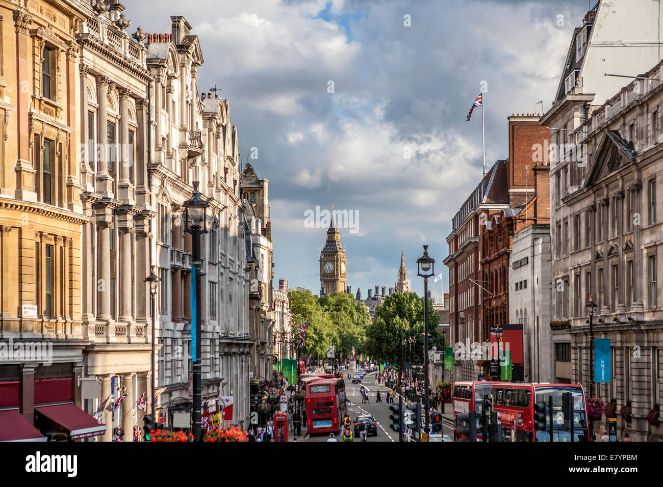 Big Ben Londres Vue de Withehall Street. Banque D'Images