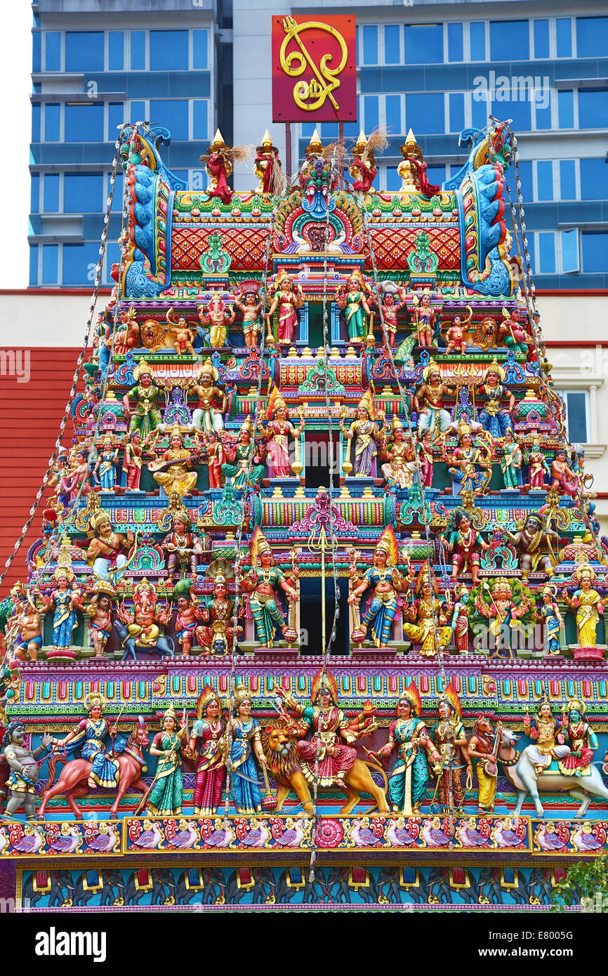 Sri Veeramakaliamman Temple Hindou de Singapour, République de Singapour Banque D'Images