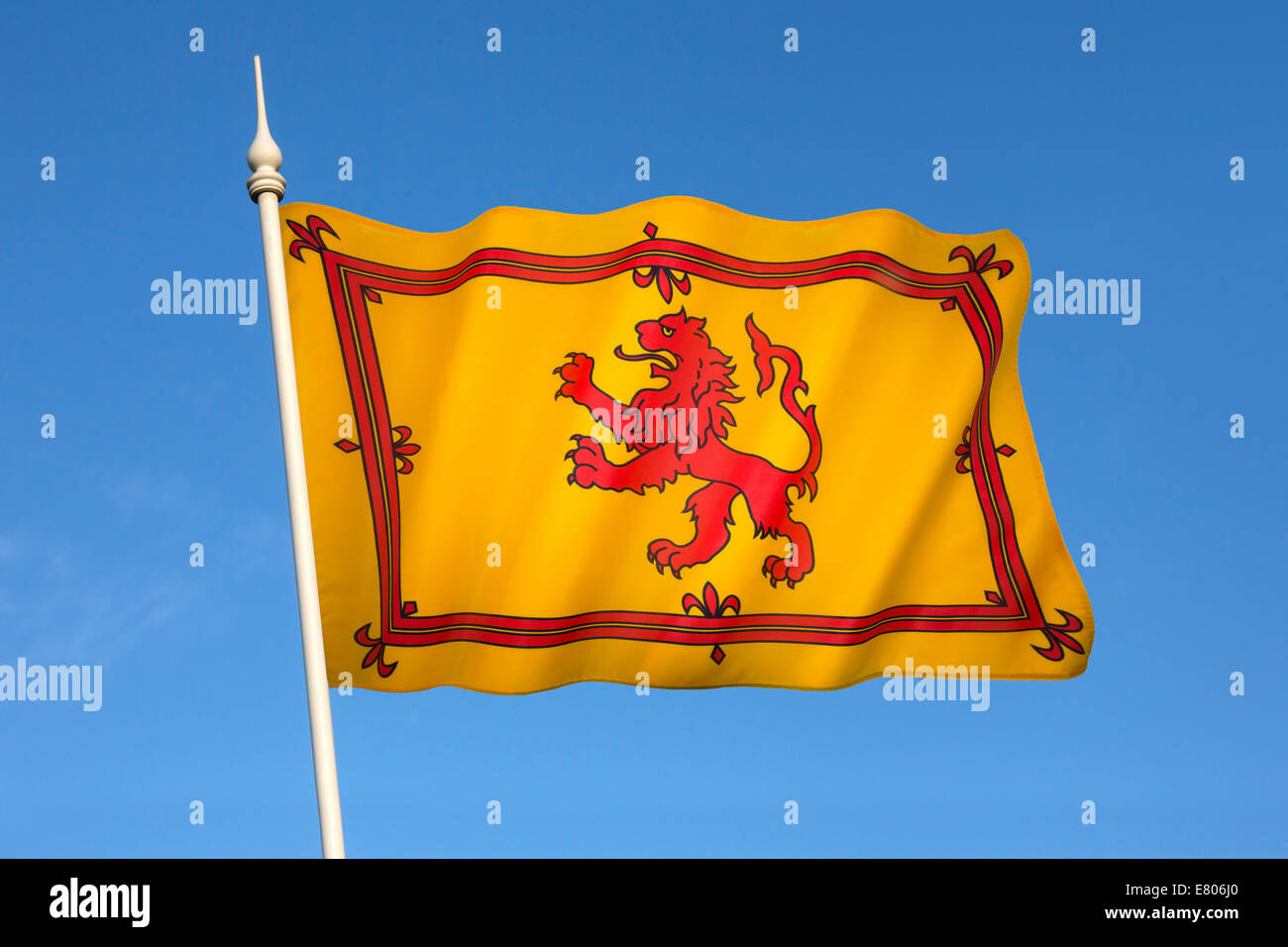 L'étendard royal d'Écosse, aussi connu sous la bannière du roi des Écossais, ou plus communément le lion rampant de l'Ecosse. Banque D'Images