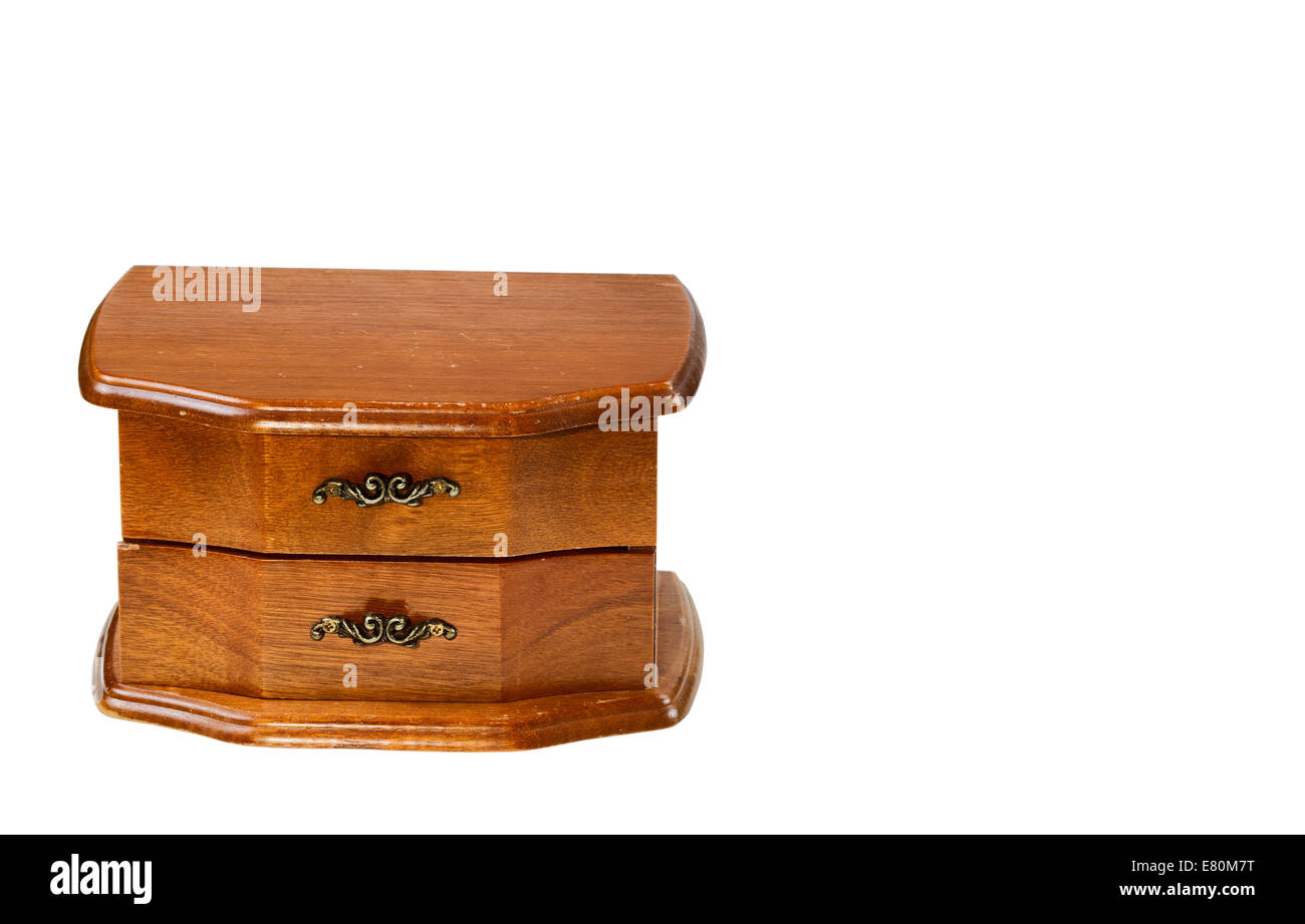 Image horizontale d'antique commode en chêne isolated on white Banque D'Images