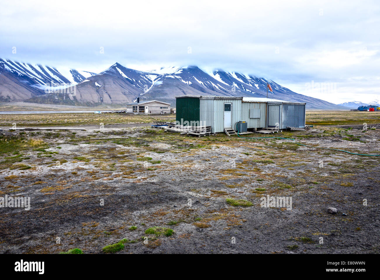 Ancien aéroport de Longyearbyen, Spitsbergen, Svalbard Banque D'Images