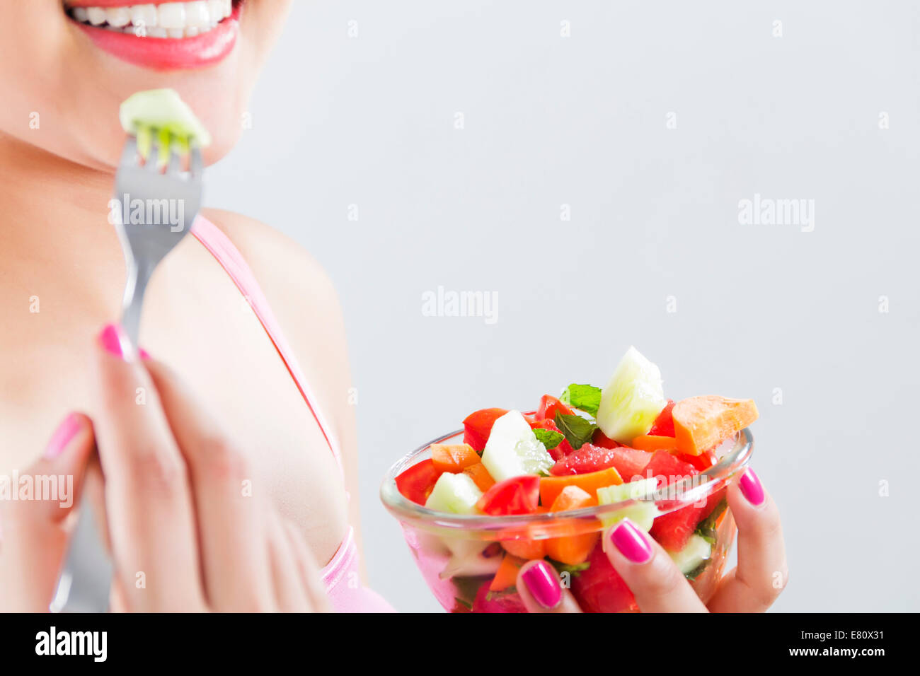 Belle indienne Salade Alimentation saine Régime Ladie Banque D'Images