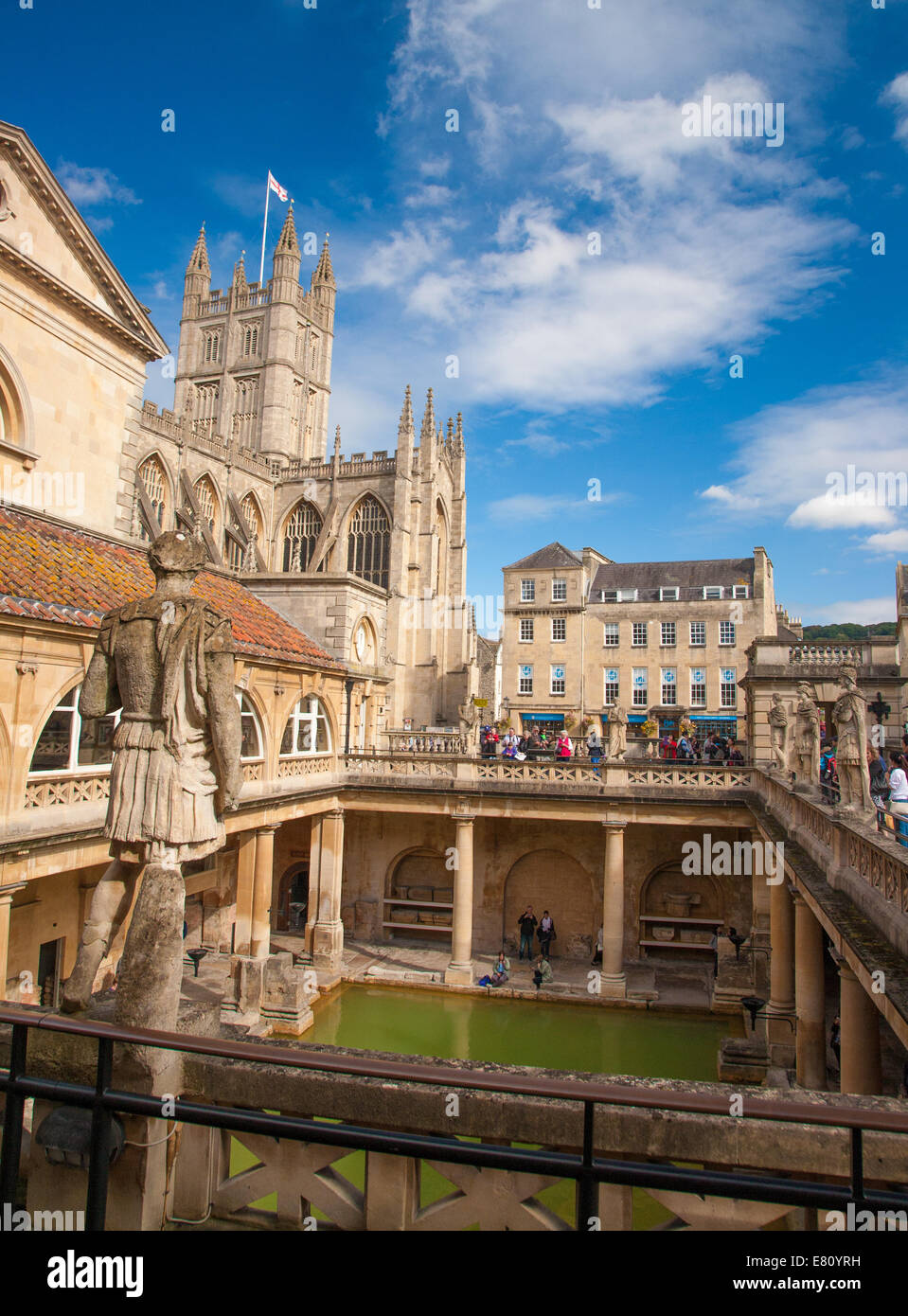 Les thermes romains, le grand bain, la seule sources chaudes dans le Royaume-Uni, le centre-ville de Bath North East Somerset England UK GB EU Europe Banque D'Images