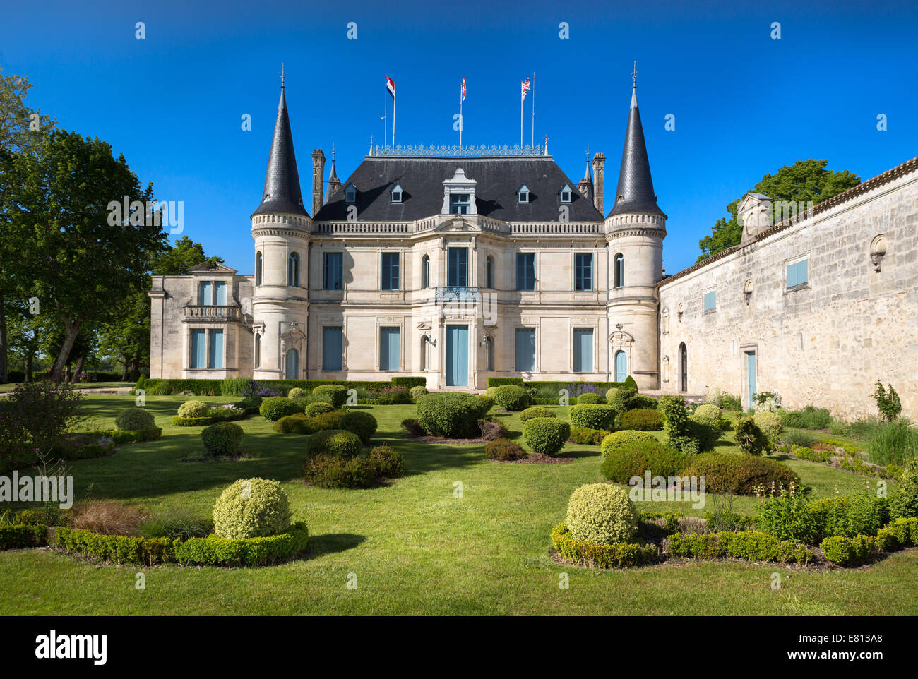 BORDEAUX, FRANCE - Mai 2014 : Château Palmer - l'un des plus célèbres vignerons en France Banque D'Images